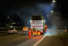 Obra de demarcación vial en la Avenida Circunvalación de Córdoba