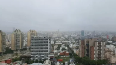 Mapa meteorológico con lluvias y tormentas sobre Córdoba para el lunes 12 de octubre de 2026