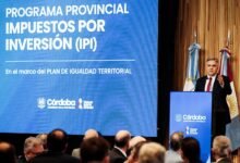 Mapa de Córdoba resaltando los departamentos beneficiados por el Programa Impuesto por Inversión