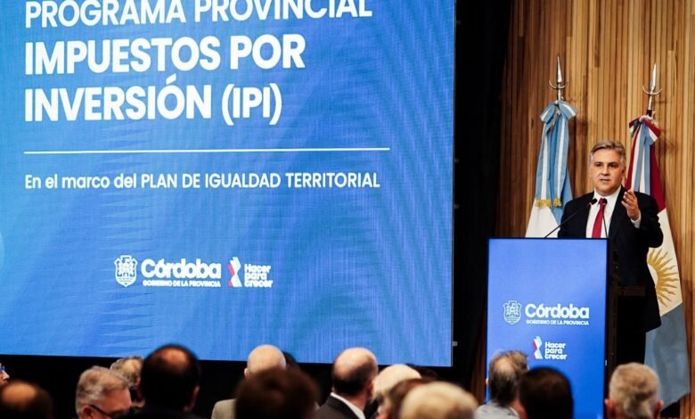 Mapa de Córdoba resaltando los departamentos beneficiados por el Programa Impuesto por Inversión